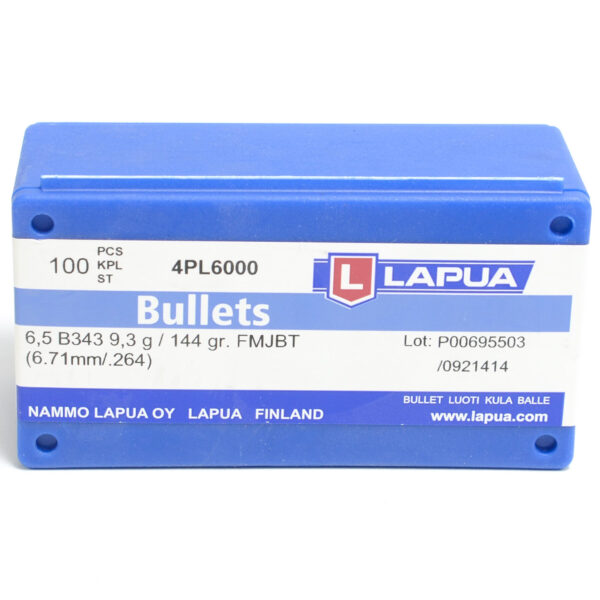 Lapua .264 / 6.5mm 144 Grain Full Metal Jacket Boat Tail (100)