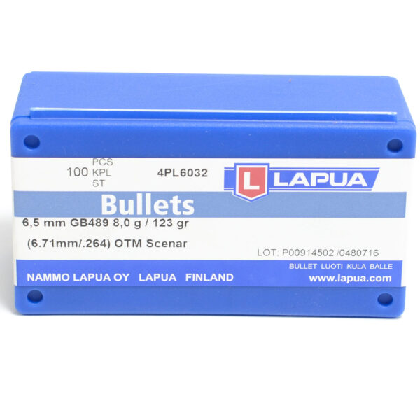 Lapua .264 / 6.5mm 123 Grain Hollow Point Boat Tail (100)