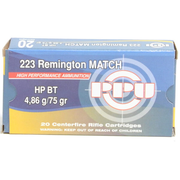 Prvi Ammo 223 Rem 75 Grain Hollow Point Boat Tail Match (20)