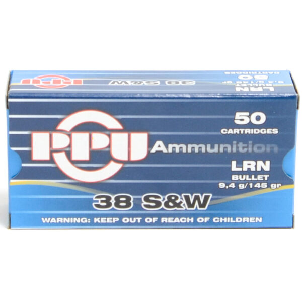 Prvi Ammo 38 S&W 145 Grain Lead Round Nose (50)