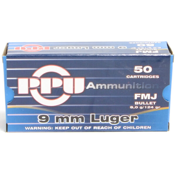 Prvi Ammo 9mm Luger 124 Grain Full Metal Jacket (50)