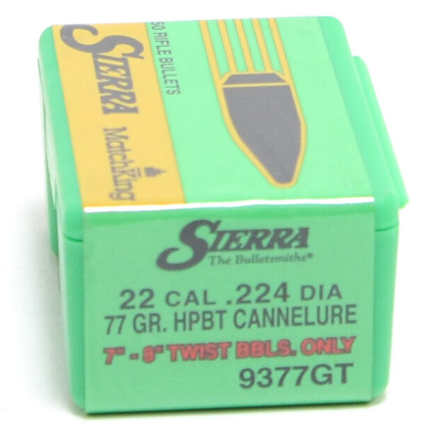 Sierra .224 / 22 77 Grain Hollow Point Boat Tail MatchKing W/C (50)
