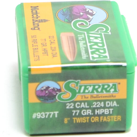 Sierra .224 / 22 77 Grain Hollow Point Boat Tail MatchKing (50)