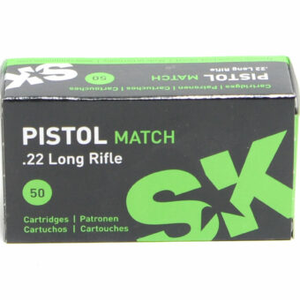 SK Pistol Match Ammunition 22 Long Rifle 40 Grain Solid Round Nose Box of 50