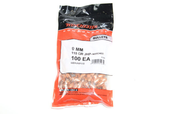 Winchester .355 / 9mm 115 Grain Jacketed Hollow Point (100)