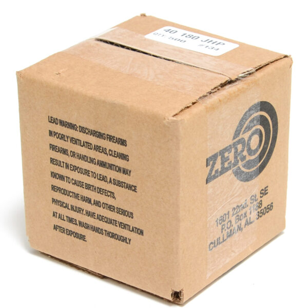 Zero .400 / 40 S&W 180 Grain Jacketed Hollow Point (500)