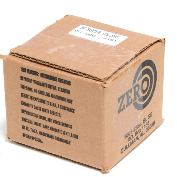 Zero .356 / 38 Super 125 Grain Jacketed Hollow Point (500)