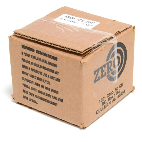 Zero .355 / 9mm 125 Grain Jacketed Hollow Point (500)
