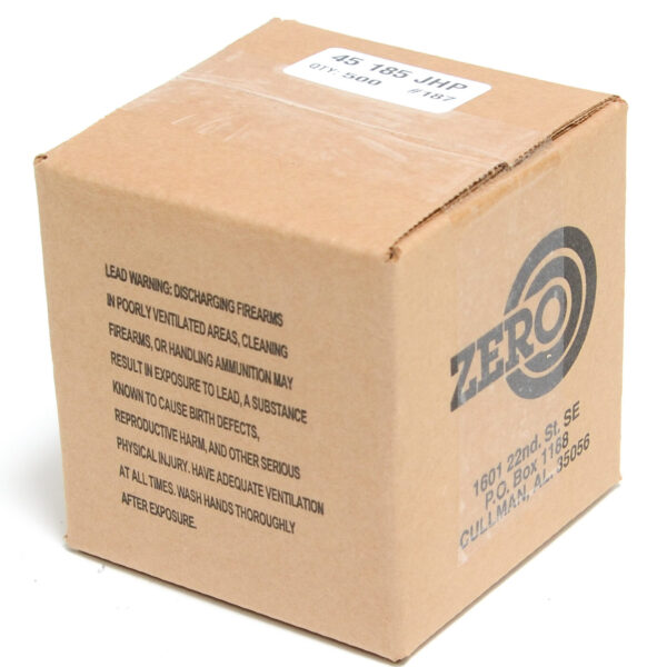 Zero .451 / 45 ACP 185 Grain Jacketed Hollow Point (500)