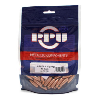 Prvi Partizan Bullets 0.308 (30 Caliber, 7.62mm) 165 Grain Boat Tail Pointed Spire Point Bag of 50