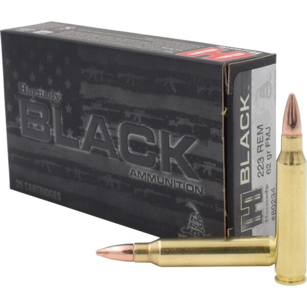 Hornday Ammo 223 Rem 62 Grain Full Metal Jacket Black (20)