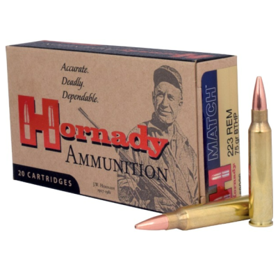 Hornady Match Ammunition 223 Remington 75 Grain ELD Polymer Tipped Box of 20