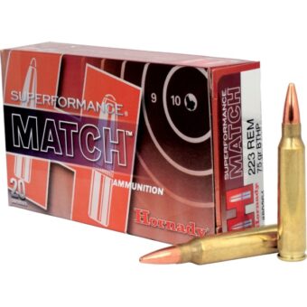 Hornady Superformance Match Ammunition 223 Remington 75 Grain Jacketed Hollow Point Box of 20