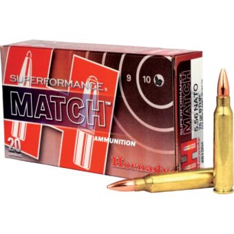 Hornady Superformance Match Ammunition 5.56x45mm NATO 75 Grain Jacketed Hollow Point Box of 20