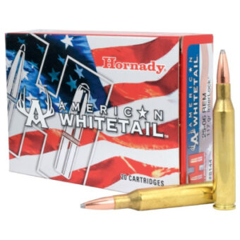 Hornady American Whitetail Ammunition 25-06 Remington 117 Grain Jacketed Soft Point Box of 20