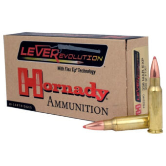 Hornady LEVERevolution Ammunition 338 Marlin 200 Grain FTX Polymer Tipped Box of 20