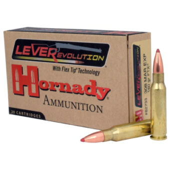 Hornady LEVERevolution Ammunition 308 Marlin Express 160 Grain FTX Polymer Tipped Box of 20