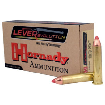 Hornady LEVERevolution Ammunition 45-70 Government 325 Grain FTX Polymer Tipped Box of 20