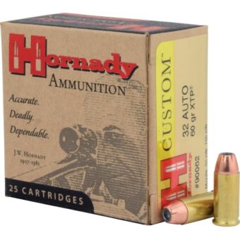 Hornady Ammunition 32 ACP 60 Grain XTP Jacketed Hollow Point Box of 25
