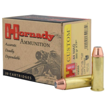 Hornady Custom Ammunition 44 Remington Magnum 300 Grain XTP Jacketed Hollow Point Box of 20