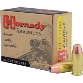 Hornady Custom Ammunition 45 ACP +P 230 Grain XTP Jacketed Hollow Point Box of 20