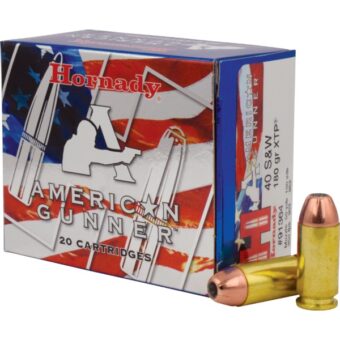 Hornady American Gunner Ammunition 40 S&W 180 Grain XTP Jacketed Hollow Point Box of 25