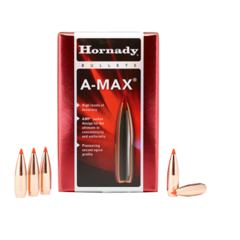 Hornady A-Max Match Bullets 0.308 (30 Caliber, 7.62mm) 168 Grain Polymer Tipped Box of 100