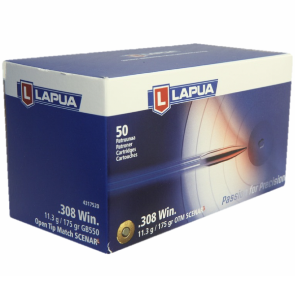Lapua Ammo 308 175 Grain Scenar-L Open Tip Match (50)