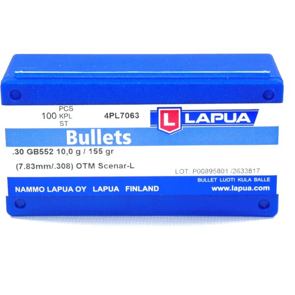 Lapua .308 / 30 155 Grain Hollow Point Boat Tail Scenar-L (100)