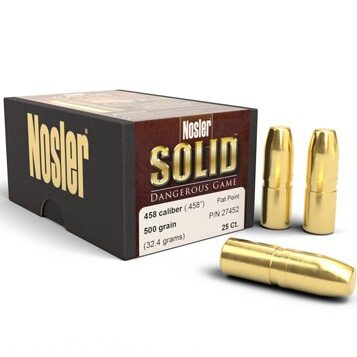 Nosler .458 / 45 500 Grain Flat Point Dangerous Game Solid (25)