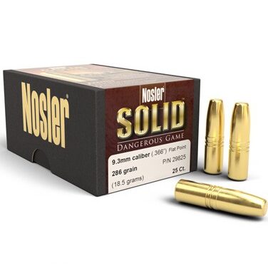 Nosler .366 / 9.3mm 286 Grain Flat Point Dangerous Game Solid (25)