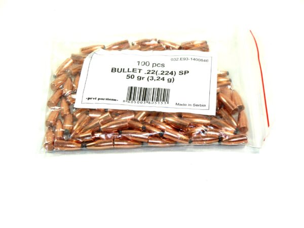 Prvi .224 / 22 50 Grain Soft Point (100)