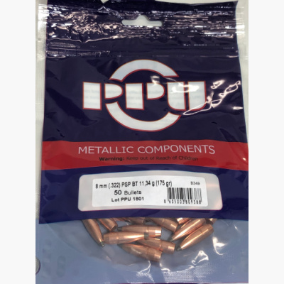 Prvi .322 / 8mm 175 Grain Pointed Soft Point Boat Tail (50)