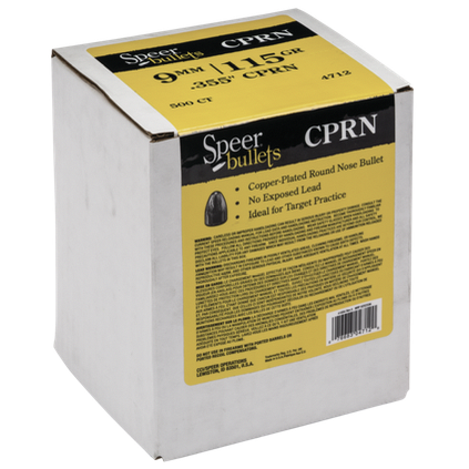Speer .355 / 9mm 115 Grain Copper Platted Round Nose (500)