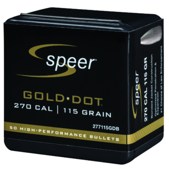 Speer Gold Dot Bullets 0.277 (270 Caliber, 6.8mm) 115 Grain Soft Point Box of 50