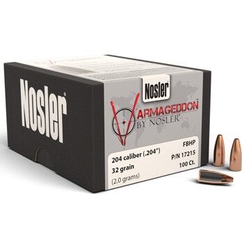 Nosler .204 / 20 32 Grain Varmageddon Flat Base Hollow Point (100)