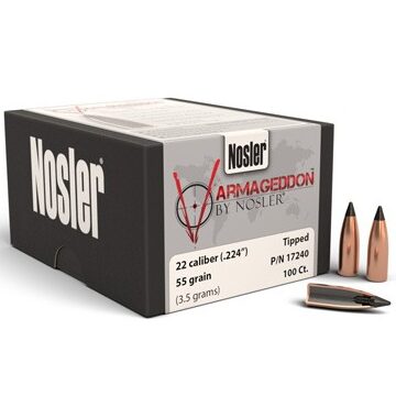 Nosler .224 / 22 55 Grain Varmageddon Flat Base Tipped (100)
