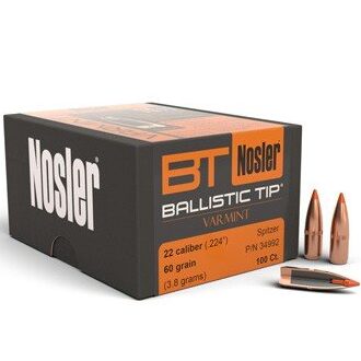 Nosler .224 / 22 60 Grain Spitzer Boat Tail (100)