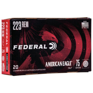 Federal American Eagle Ammunition 223 Remington 75 Grain Full Metal Jacket Box of 20