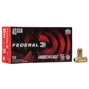 Federal American Eagle Ammunition 40 S&W 155 Grain Full Metal Jacket Box of 50