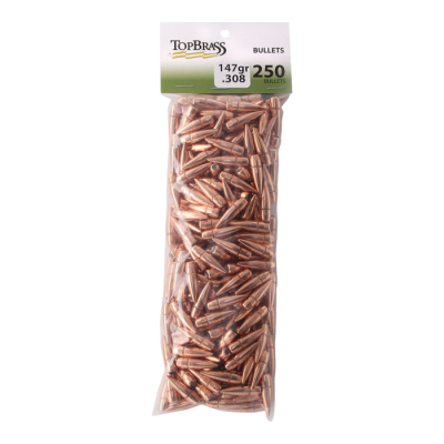 Top Brass  Bullets .308 Diameter (30 Caliber/7.62mm) 147 Grain Full Metal Jacket