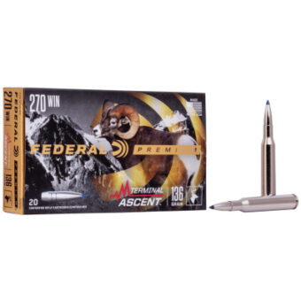 Federal Premium Ammunition 270 Winchester 136 Grain Terminal Ascent Polymer Tipped Box of 20