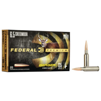 Federal Premium Ammunition 6.5 Creedmoor 135 Grain Berger Hybrid Hunter Jacketed Hollow Point Box of 20
