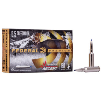 Federal Premium Ammunition 6.5 Creedmoor 130 Grain Terminal Ascent Polymer Tipped Box of 20