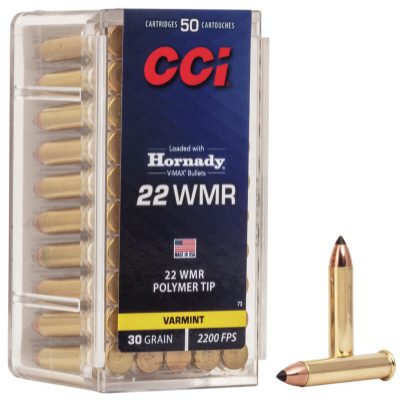 CCI Varmint Express Ammunition 22 Winchester Magnum Rimfire (WMR) 30 Grain Polymer Tipped Box of 50