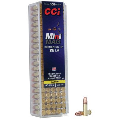 CCI Mini-Mag Ammunition 22 Long Rifle 40 Grain Segmented Hollow Point Box of 100