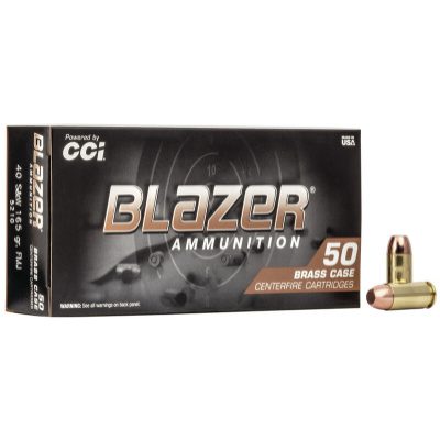 Blazer Brass Ammunition 40 S&W 165 Grain Full Metal Jacket Box of 50