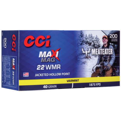 CCI Maxi-Mag Ammunition 22 Winchester Magnum Rimfire (WMR) 40 Grain Jacketed Hollow Point Box of 200