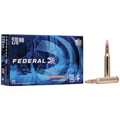 Federal Power-Shok Ammunition 270 Winchester 130 Grain Jacketed Soft Point Box of 20