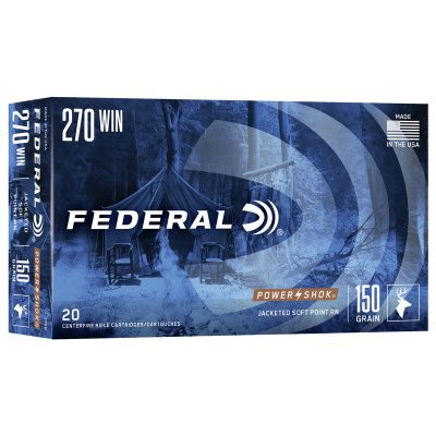 Federal Power-Shok Ammunition 270 Winchester 150 Grain Jacketed Soft Point Box of 20